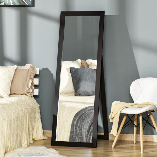 Full Length Mirror, Floor Standing Mirror, Dressing Mirror for Living Room, Bedroom, Brown