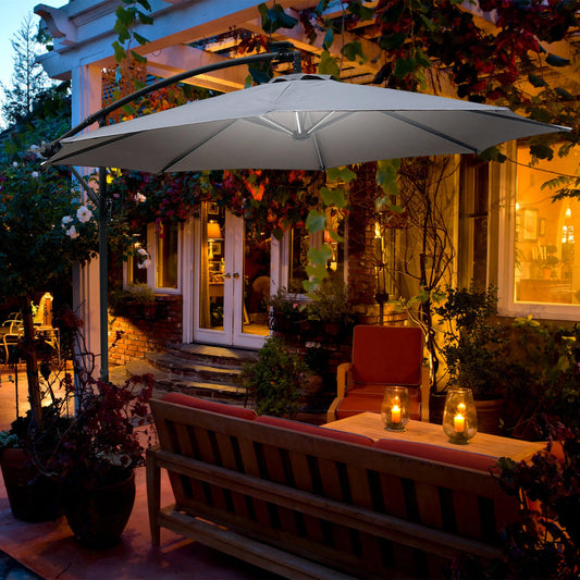 Solar lit umbrellas