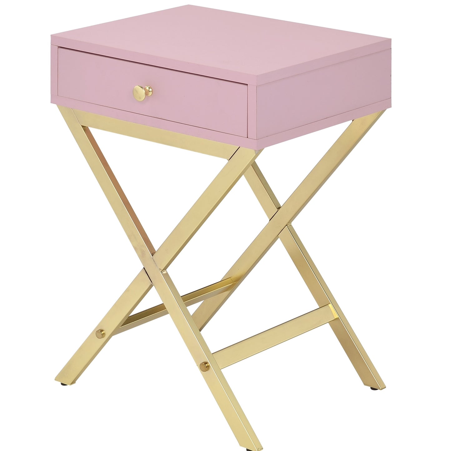 Coleen Accent Table Pink/Gold