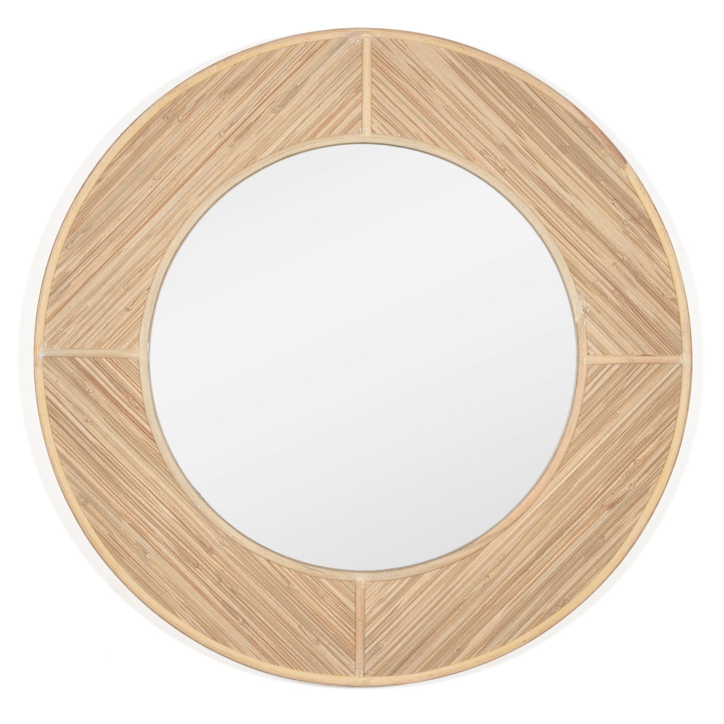 Bohemian Round Rattan Style Mirror In Natural