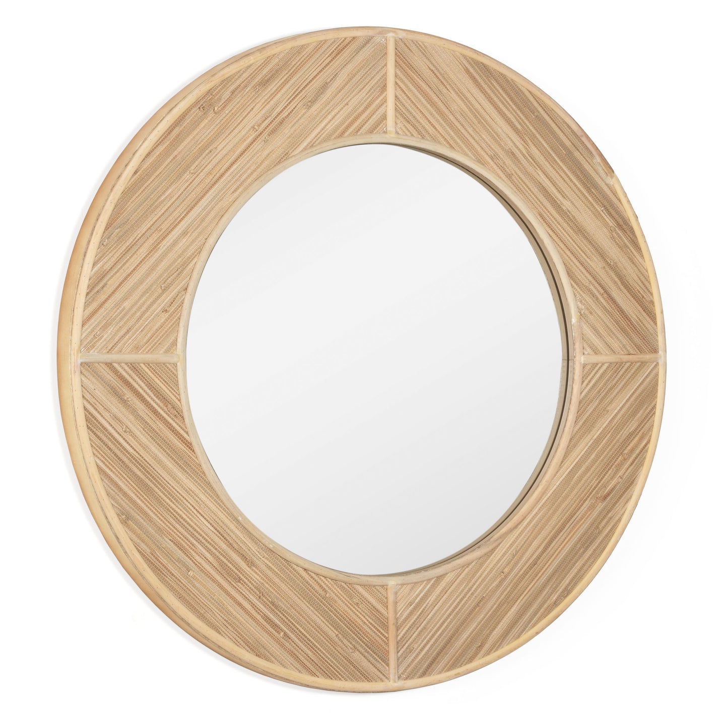 Bohemian Round Rattan Style Mirror In Natural