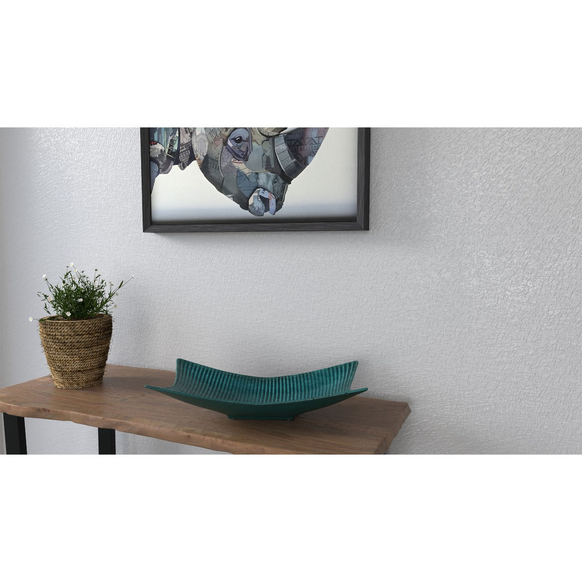 JAYDEN DECORATIVE CERAMIC TRAY, TEAL