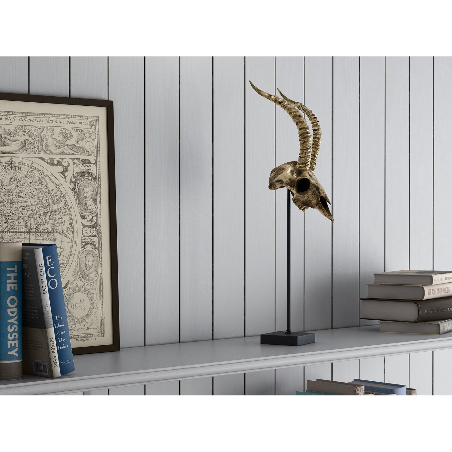 Scull Horn Decor Sculpture