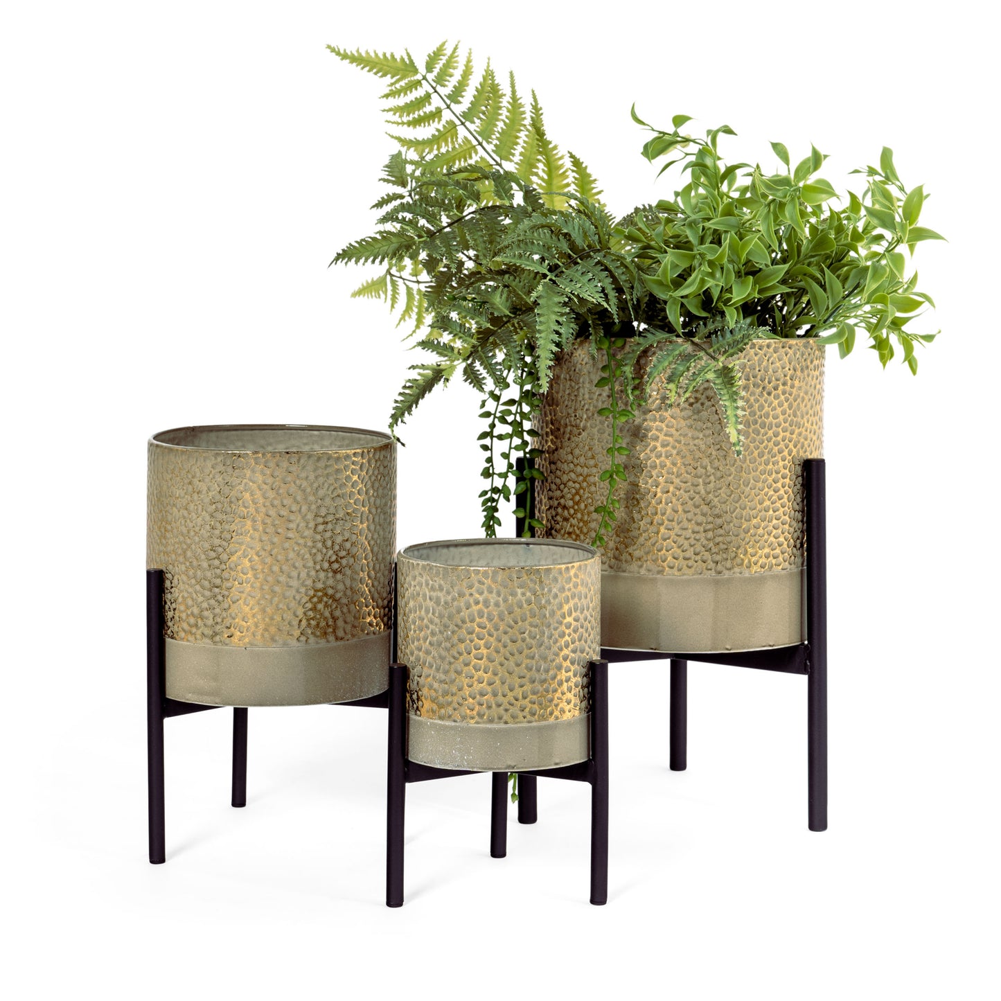 ASPEN GOLD PLANTERS, SET OF 3