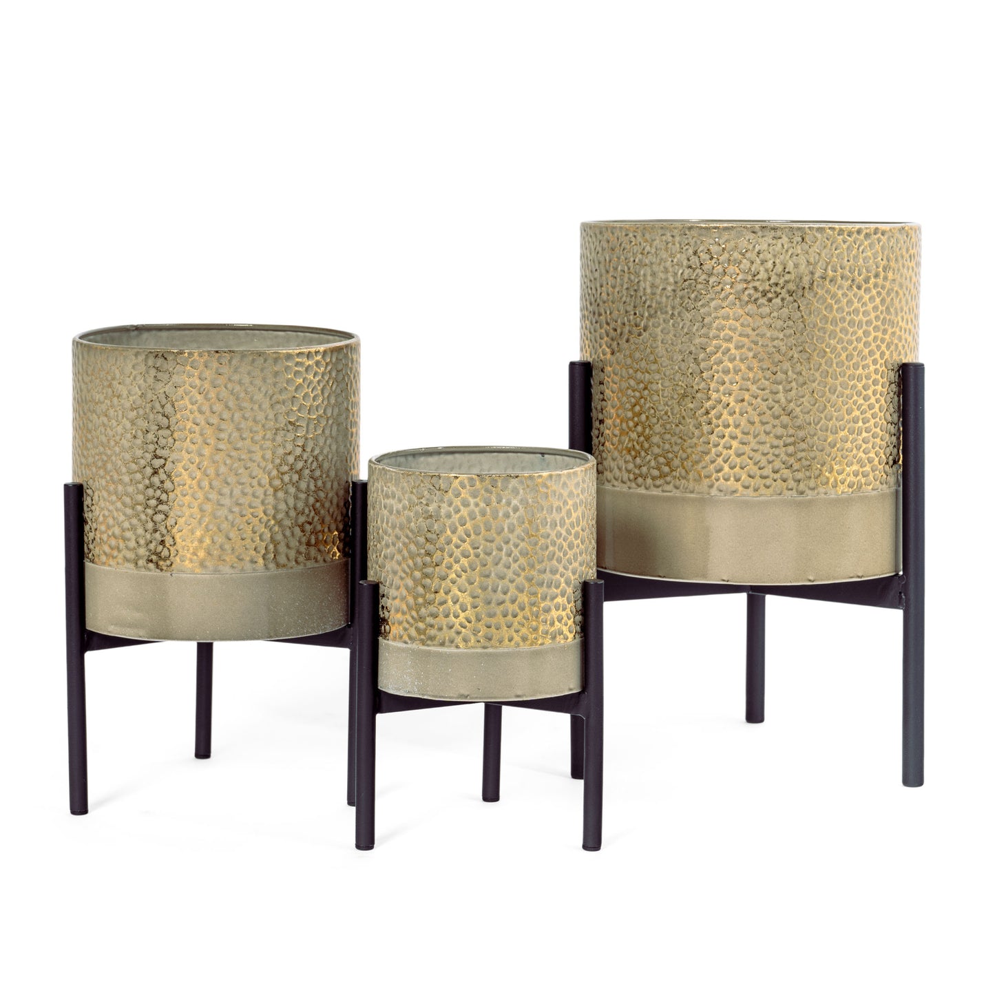 ASPEN GOLD PLANTERS, SET OF 3