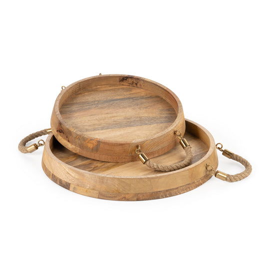 BOWEN WOOD TRAYS SET OF 2