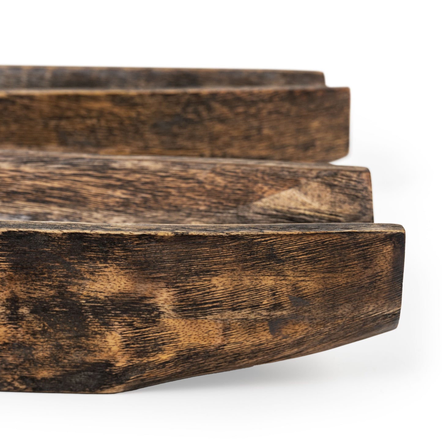 CRUZ WOOD BOAT TRAYS, SET OF 2