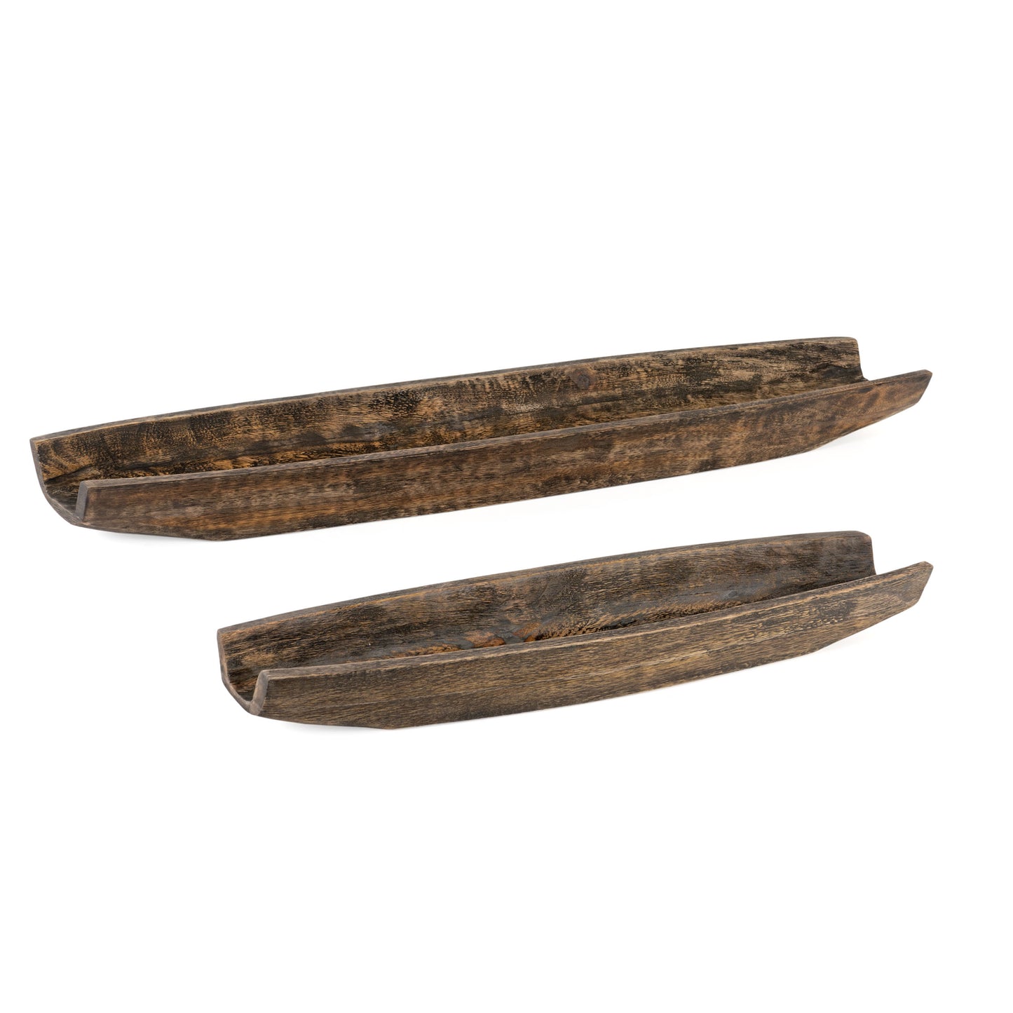 CRUZ WOOD BOAT TRAYS, SET OF 2