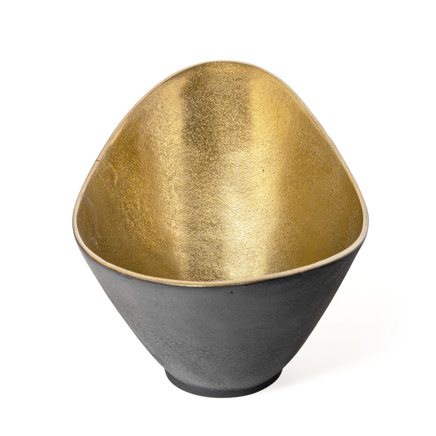 Matte black exterior, shimmering golden interior decorative bowl SMALL