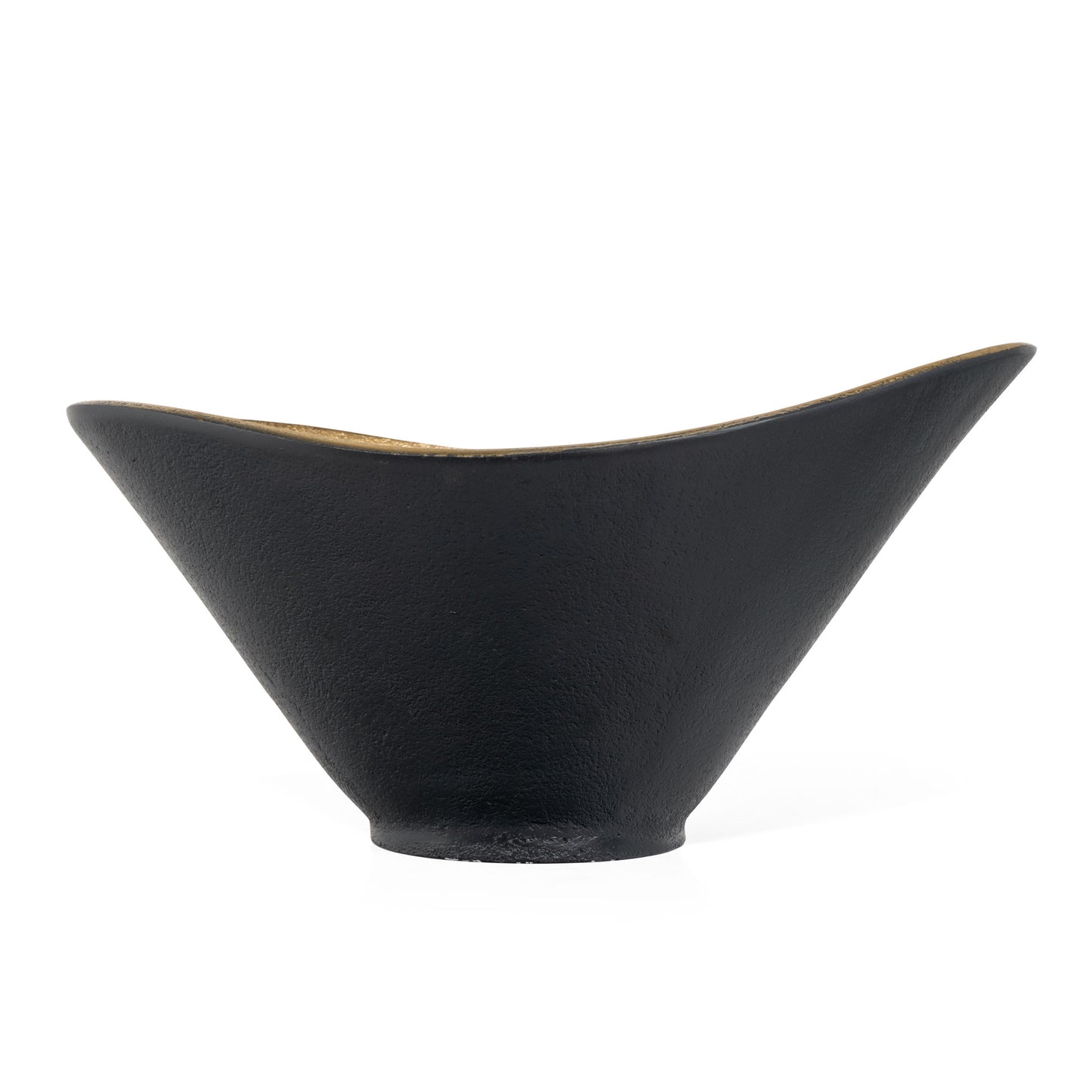 Matte black exterior, shimmering golden interior decorative bowl LARGE