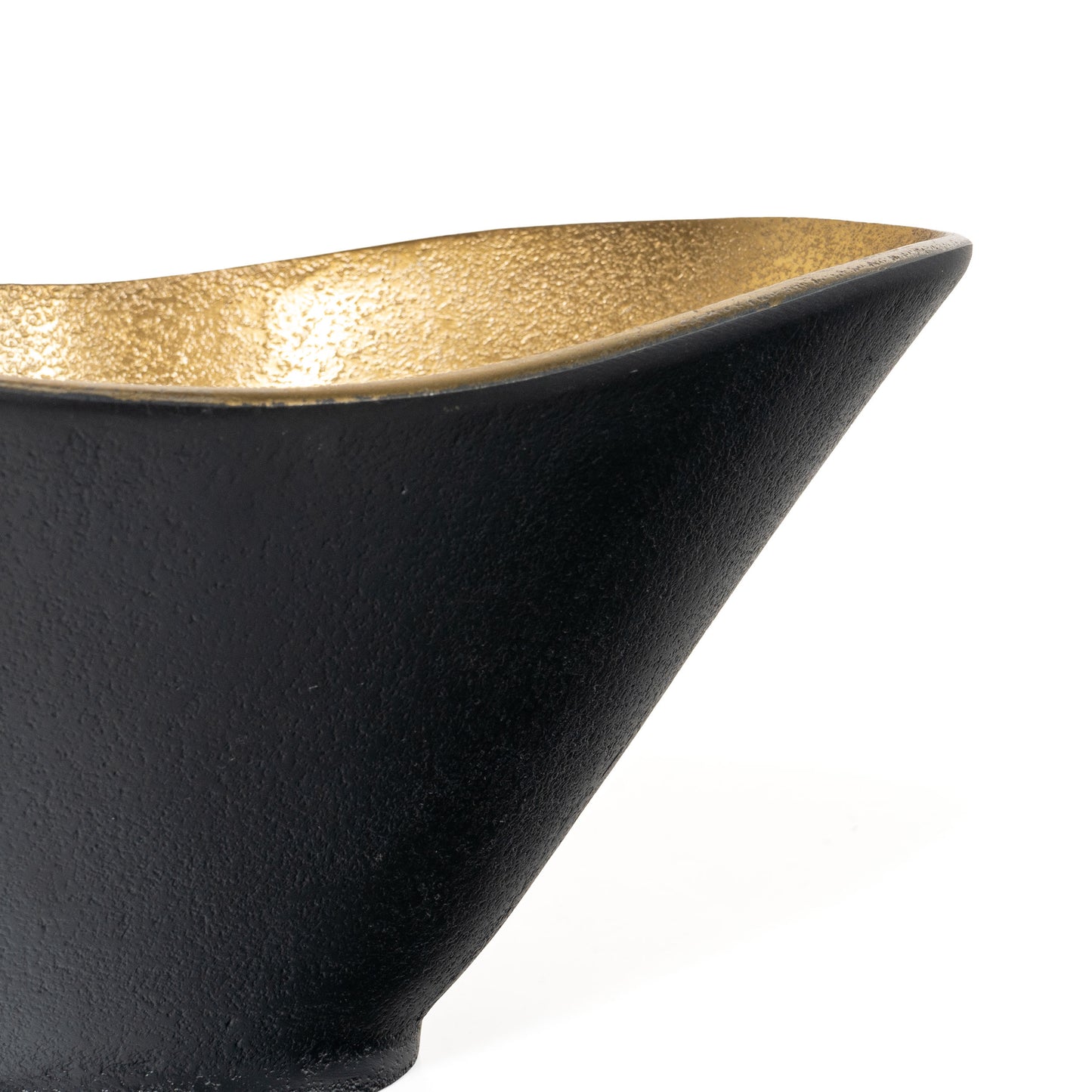 Matte black exterior, shimmering golden interior decorative bowl LARGE