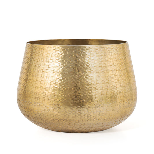 REMY METAL PLANTER, LARGE GOLD