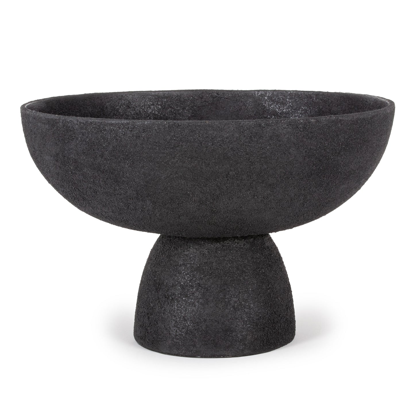 FLORIAN PEDESTAL BOWL, LARGE BLACK