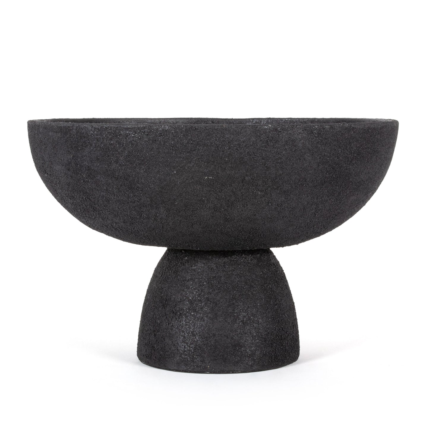 FLORIAN PEDESTAL BOWL, LARGE BLACK