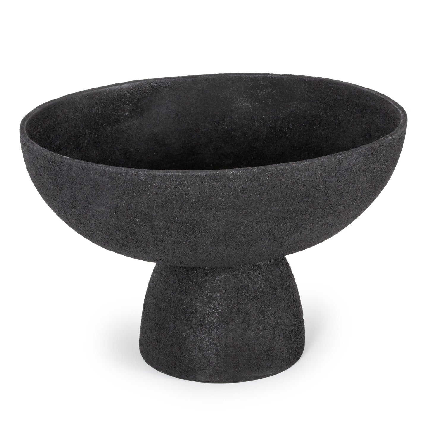 FLORIAN PEDESTAL BOWL, LARGE BLACK