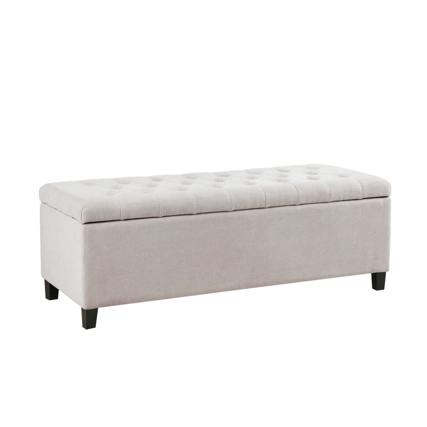 Tufted Top Storage Bench, Natural