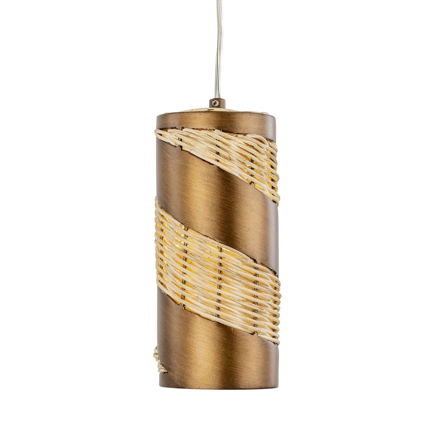 Flow 1-Lt Cylinder Mini Pendant Natural Rattan