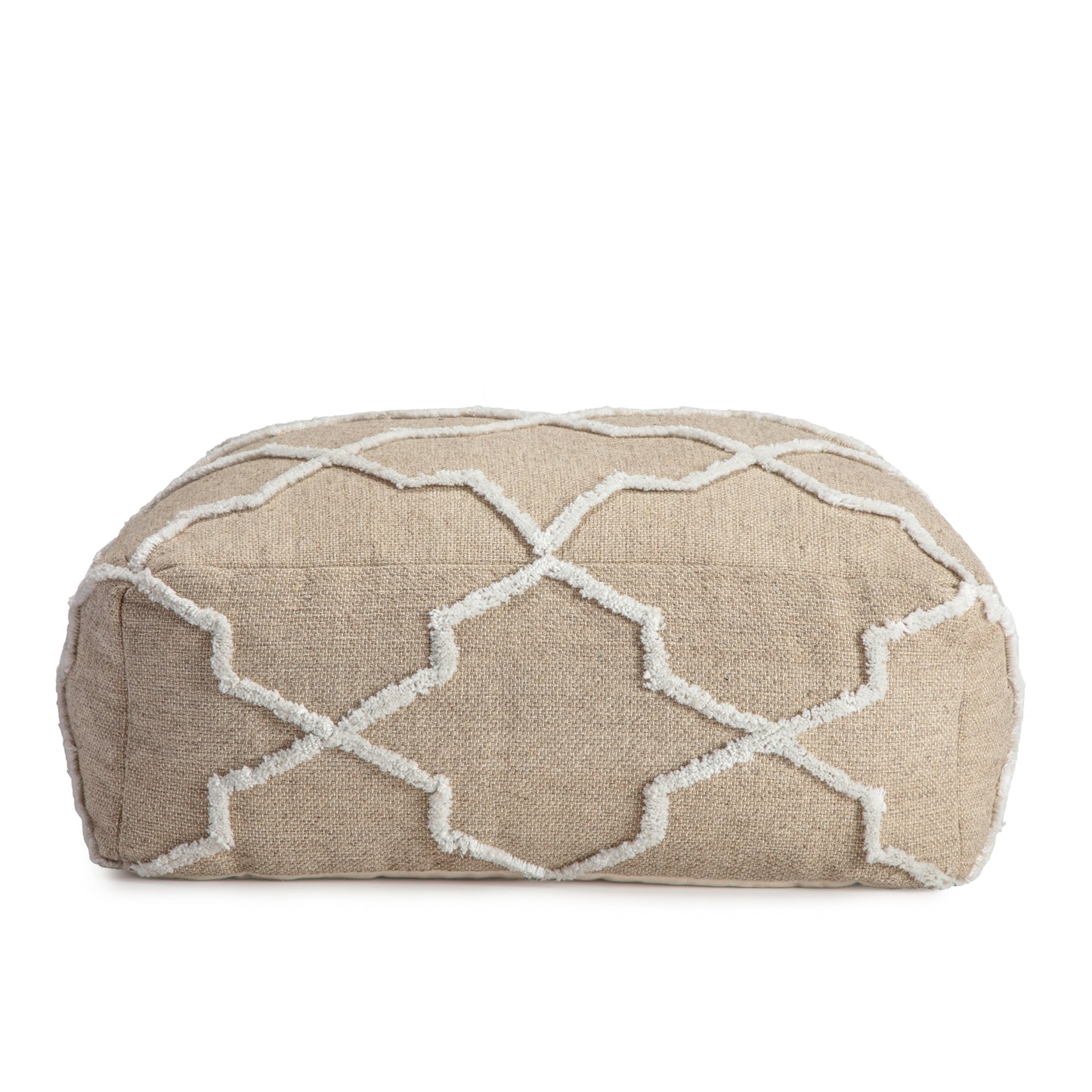 Cloud Nine 34" X 34" X 16" Brown & Ivory Ottoman