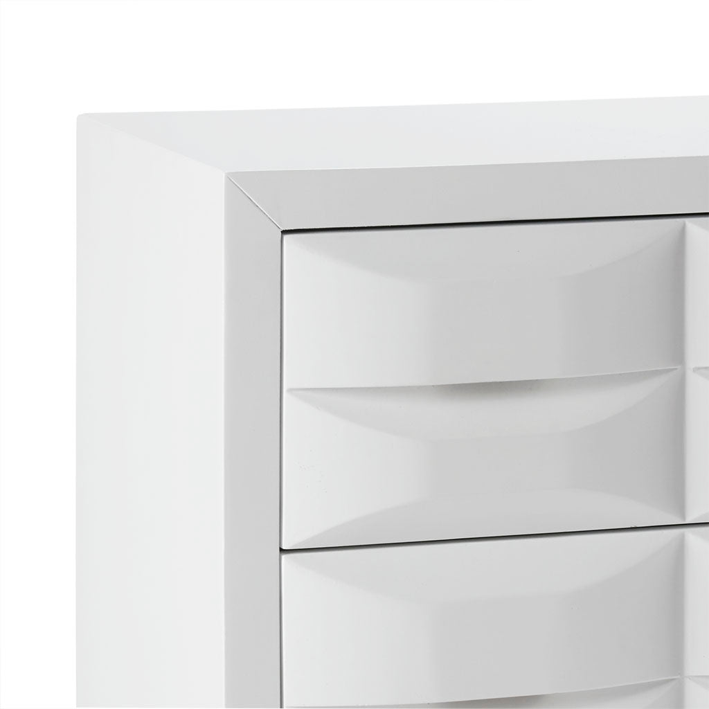 Gloss Wood Finish 3-Drawer Chest, White