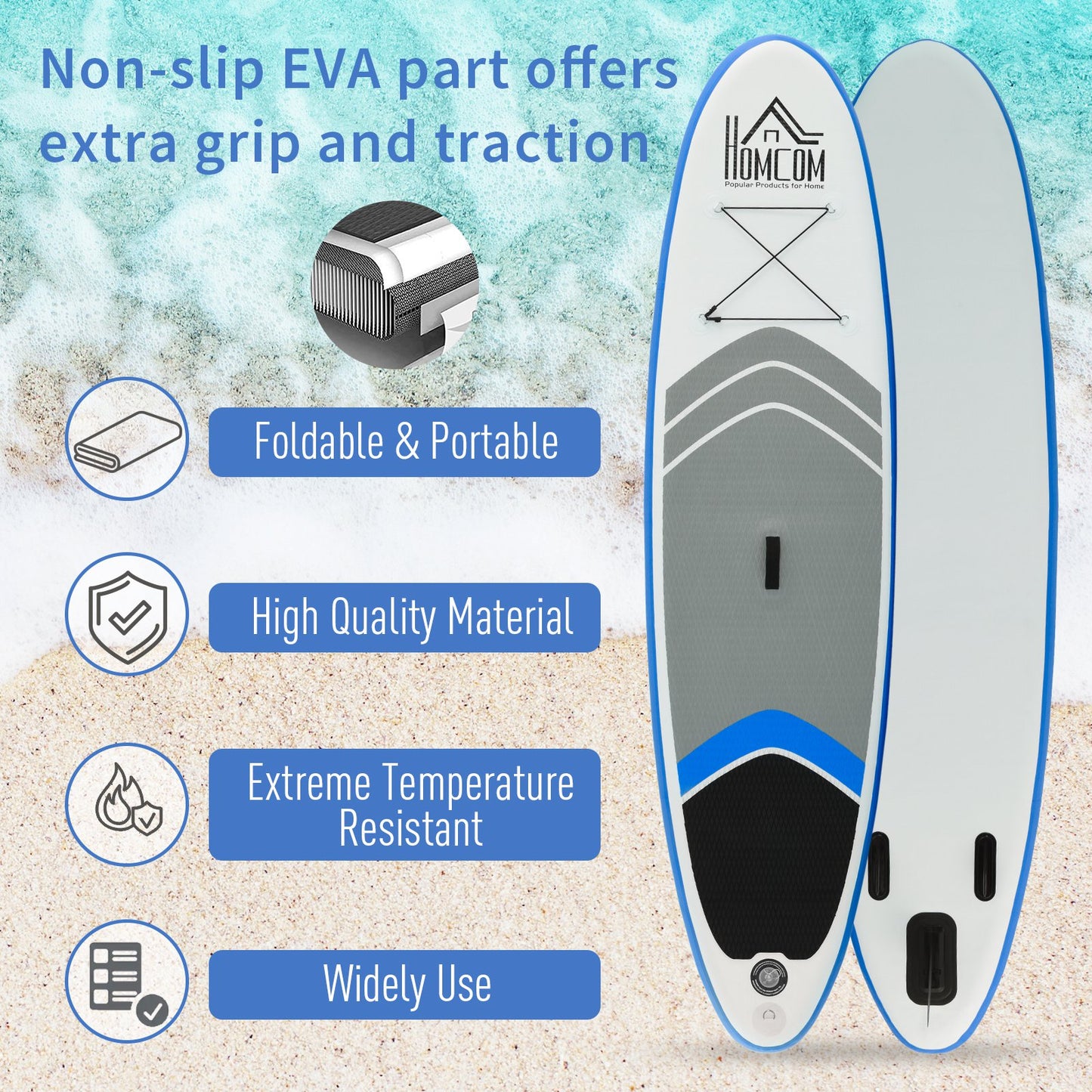 Inflatable Paddle Board, 10'×31.5"×6" Stand Up Paddle Board, Lightweight & Foldable w/ ISUP Accessories & Carry Bag, Aluminum Paddle, Fix Accessories Set, Air Pump, Leash