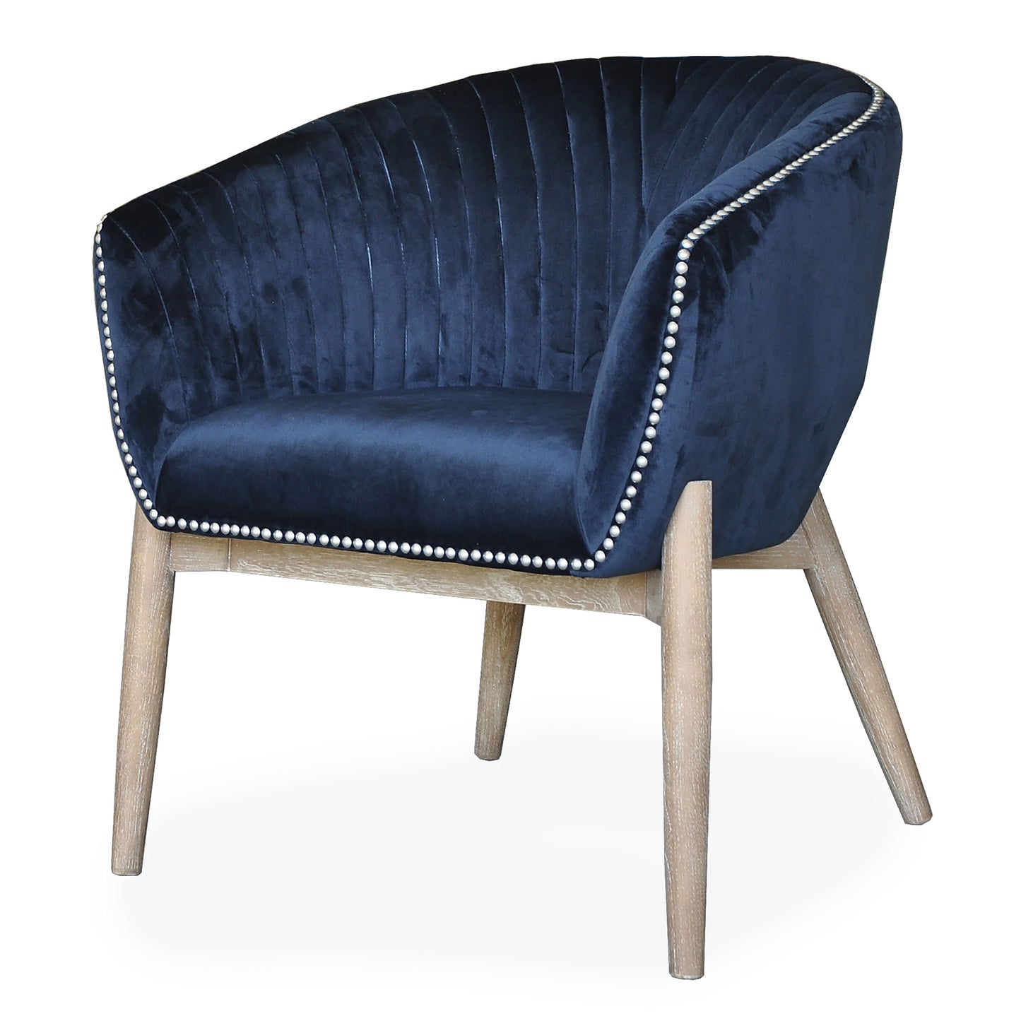 Elegant Plush Velvet Accent Chair in Blue