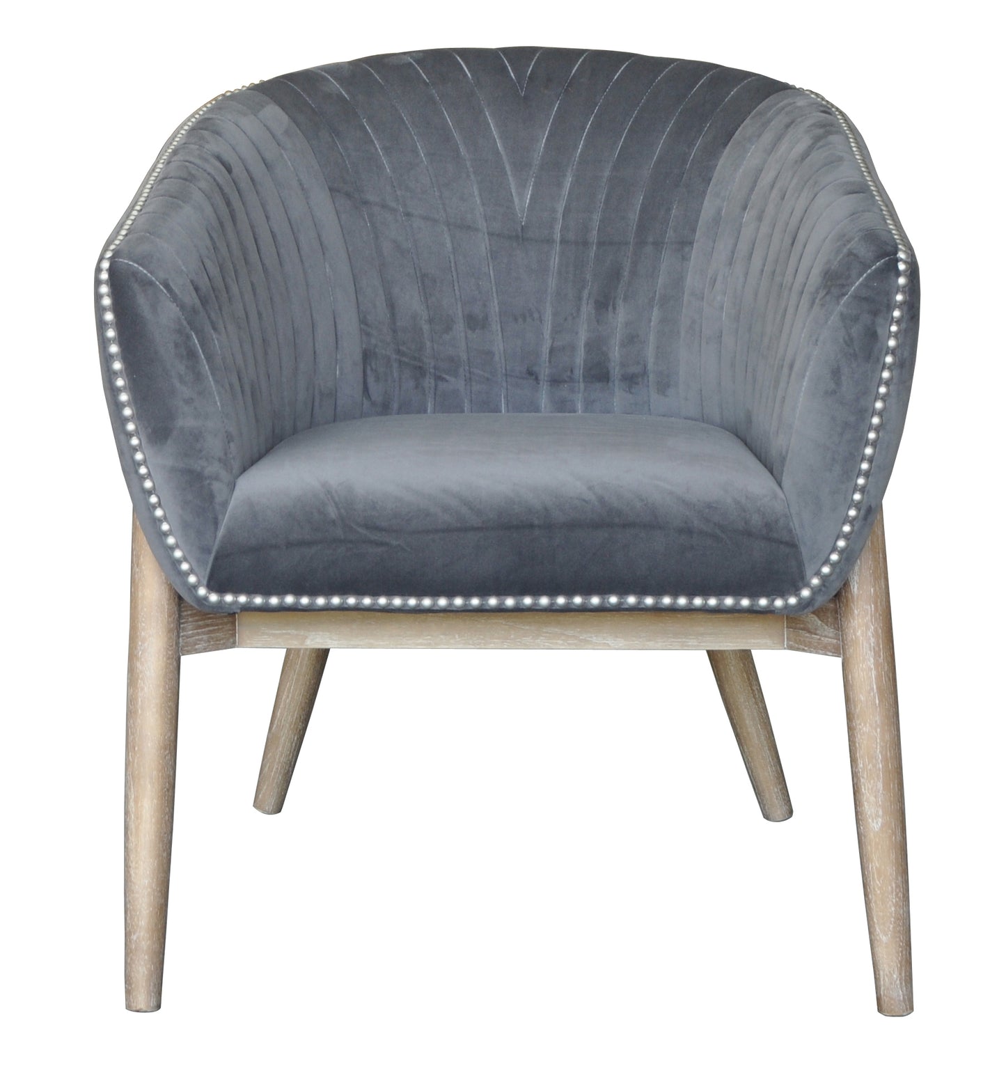 Elegant Plush Velvet Accent Chair in Grey