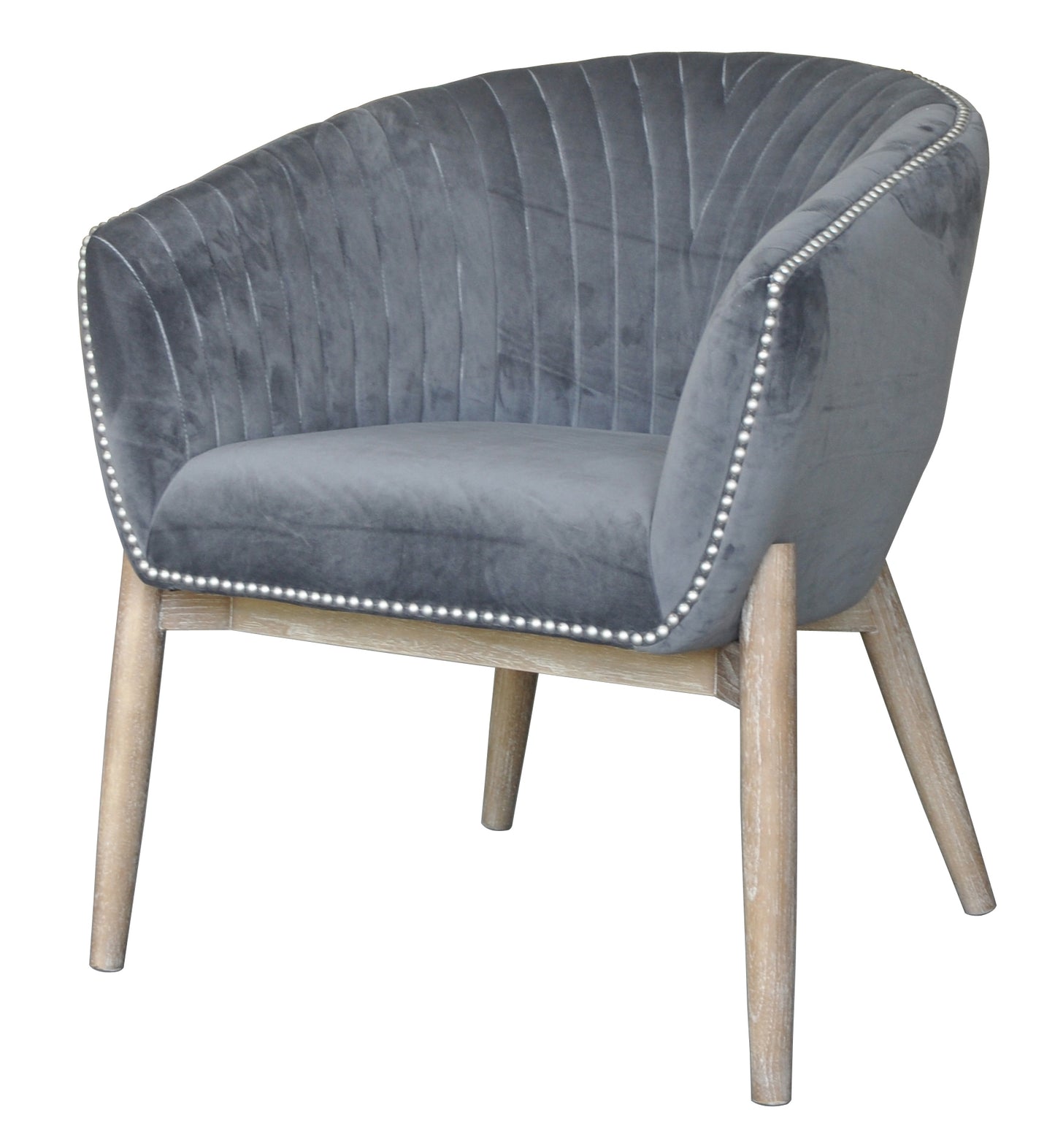 Elegant Plush Velvet Accent Chair in Grey