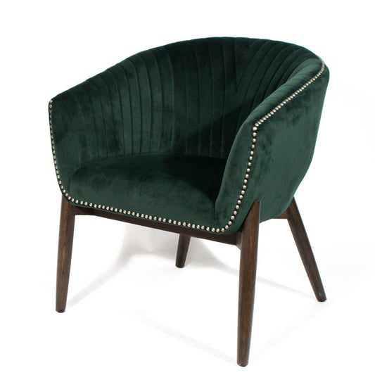 Elegant Plush Velvet Accent Chair in Green