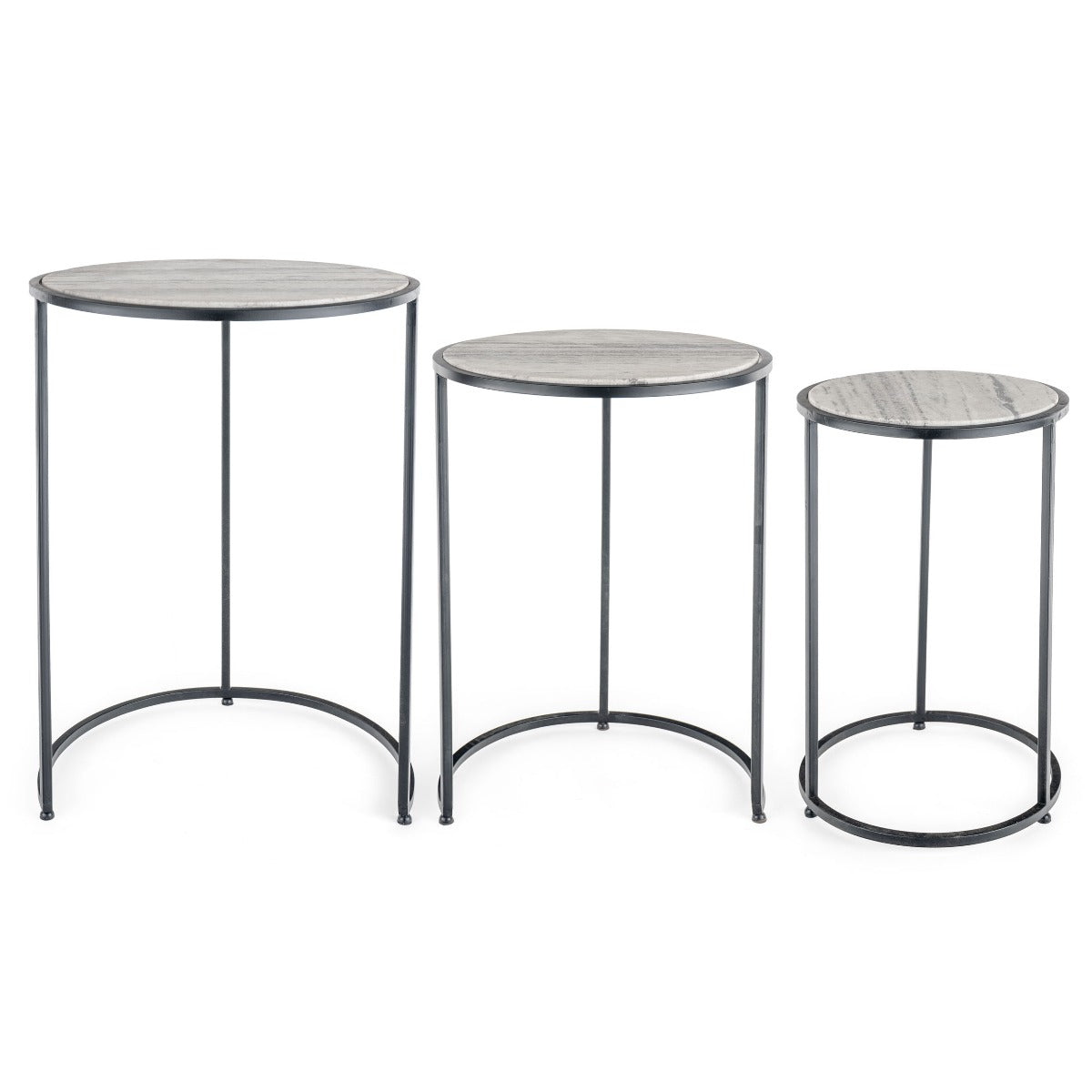 Set Of 3 Stone Top Nesting Table