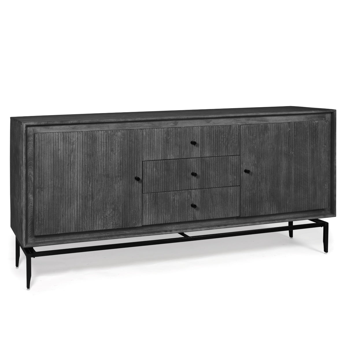 REAL WOOD SIDEBOARD, BLACK