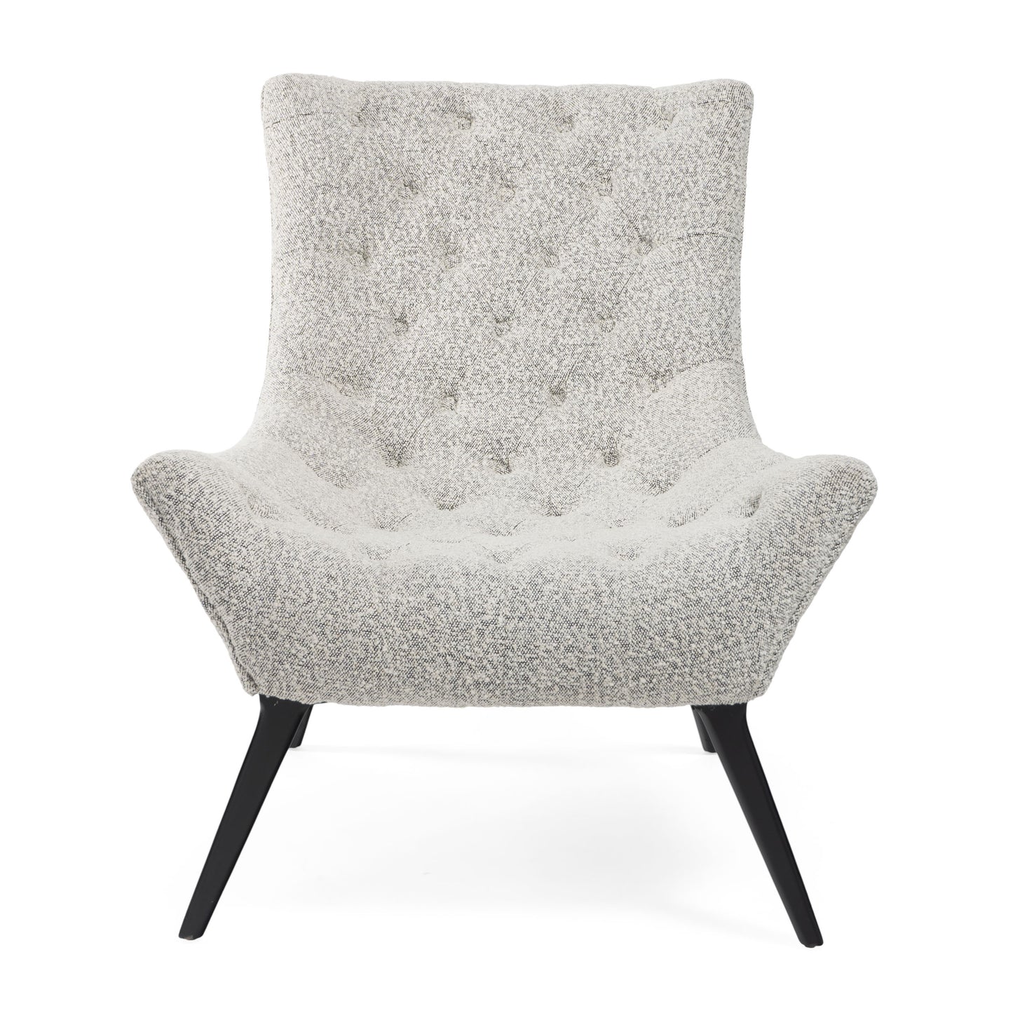 Curved Back Boucle Fabric Accent Chair