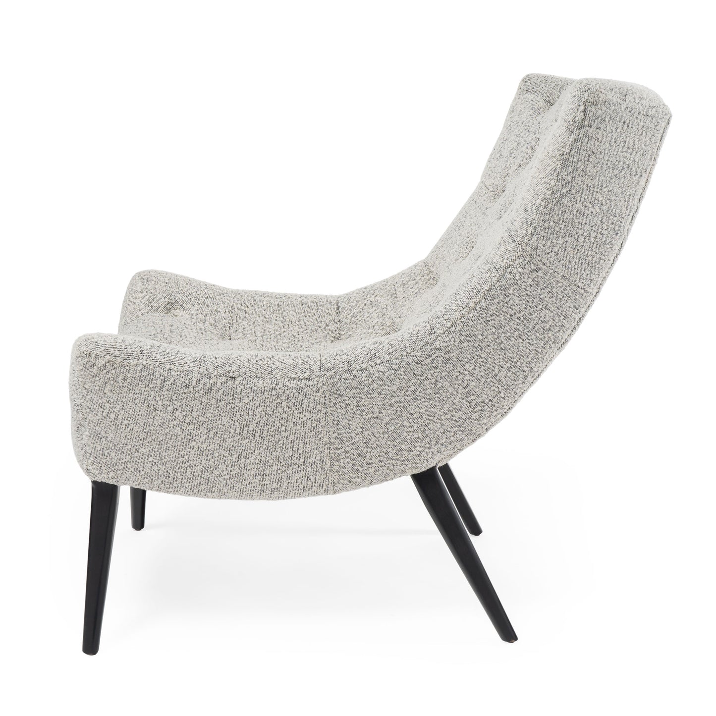 Curved Back Boucle Fabric Accent Chair