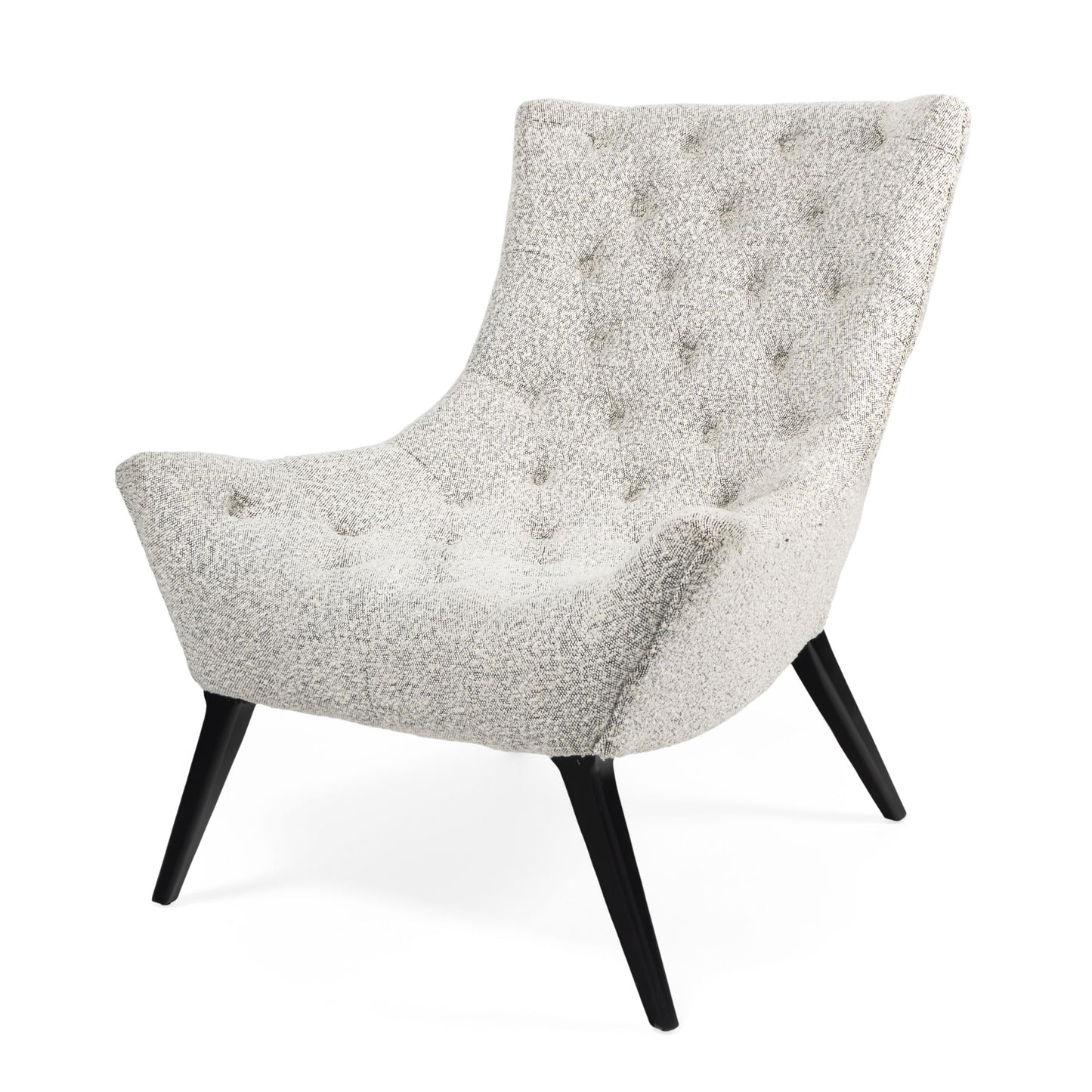 Curved Back Boucle Fabric Accent Chair