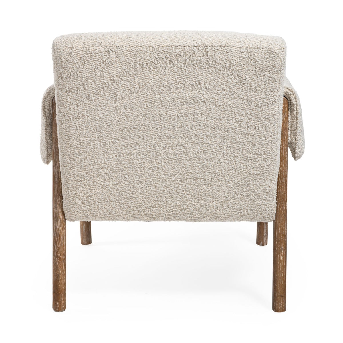 Modern White Boucle Fabric Accent Chair