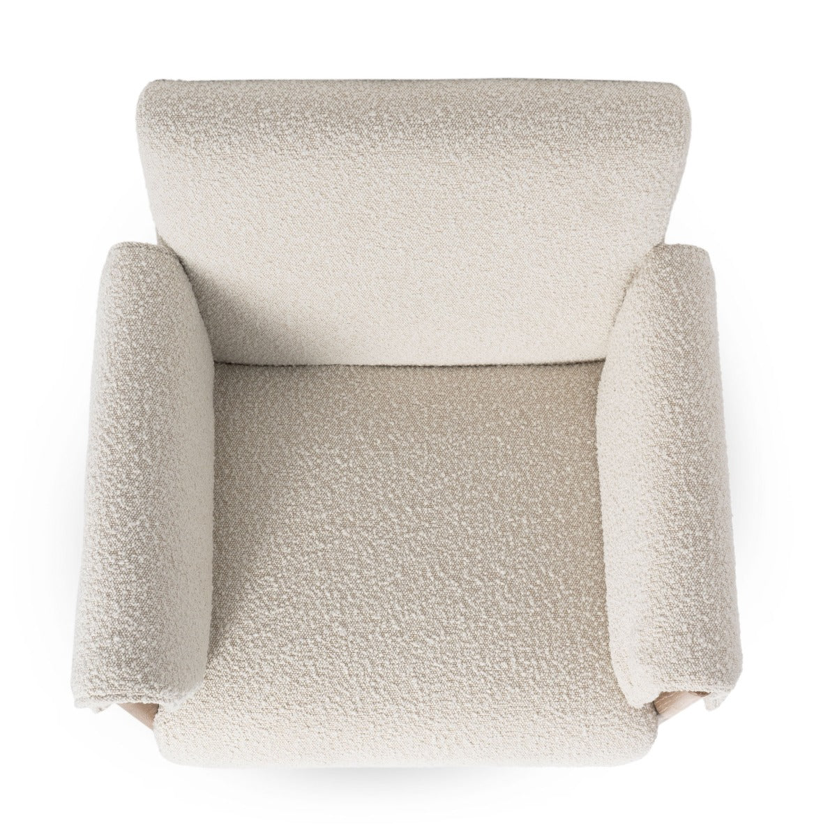 Modern White Boucle Fabric Accent Chair