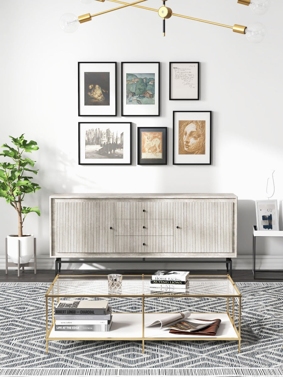 Real WOOD SIDEBOARD, GRAY