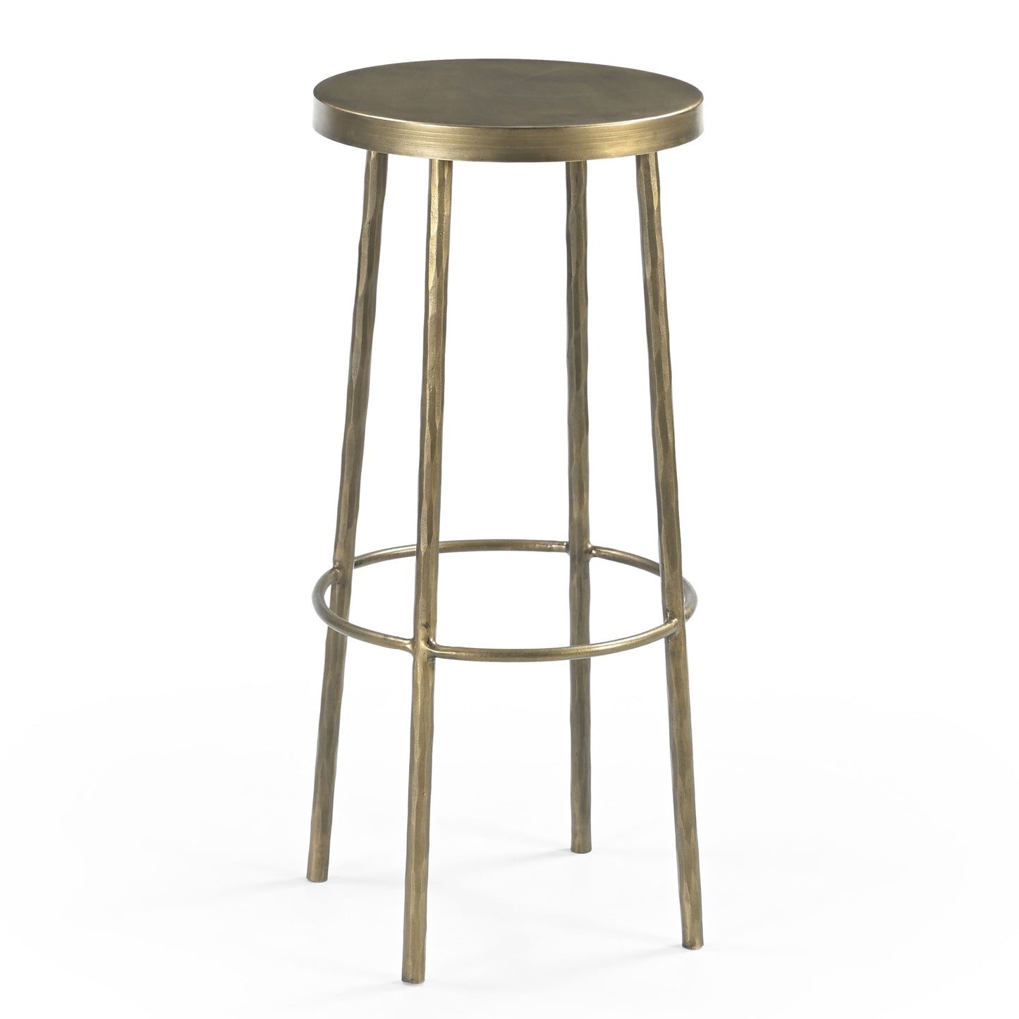 METAL BAR STOOL, ANTIQUE GOLD