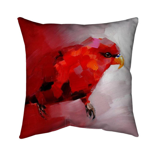 Abstract Red Parrot | Indoor Pillow Cover 20" X 20"