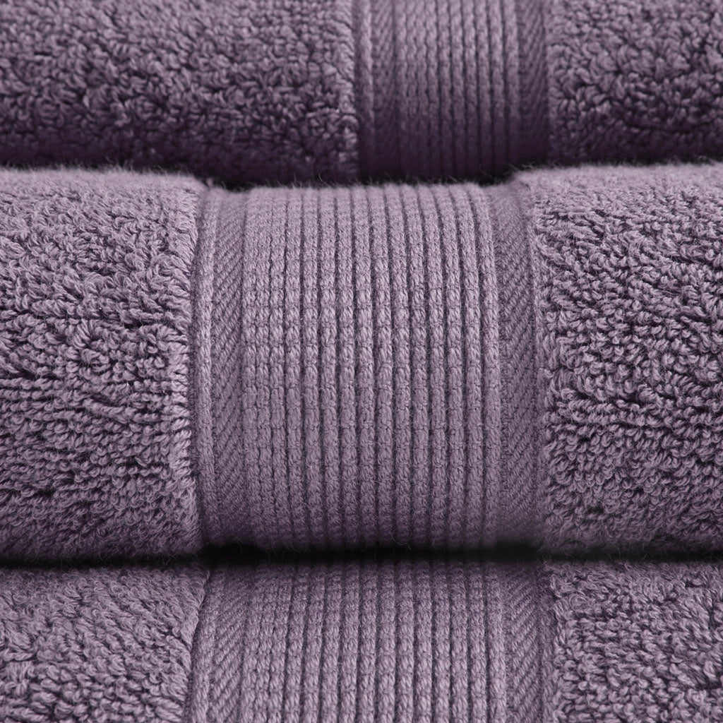 Antibacterial Spa-Like 8-Piece Bathroom Towel Set, Purple