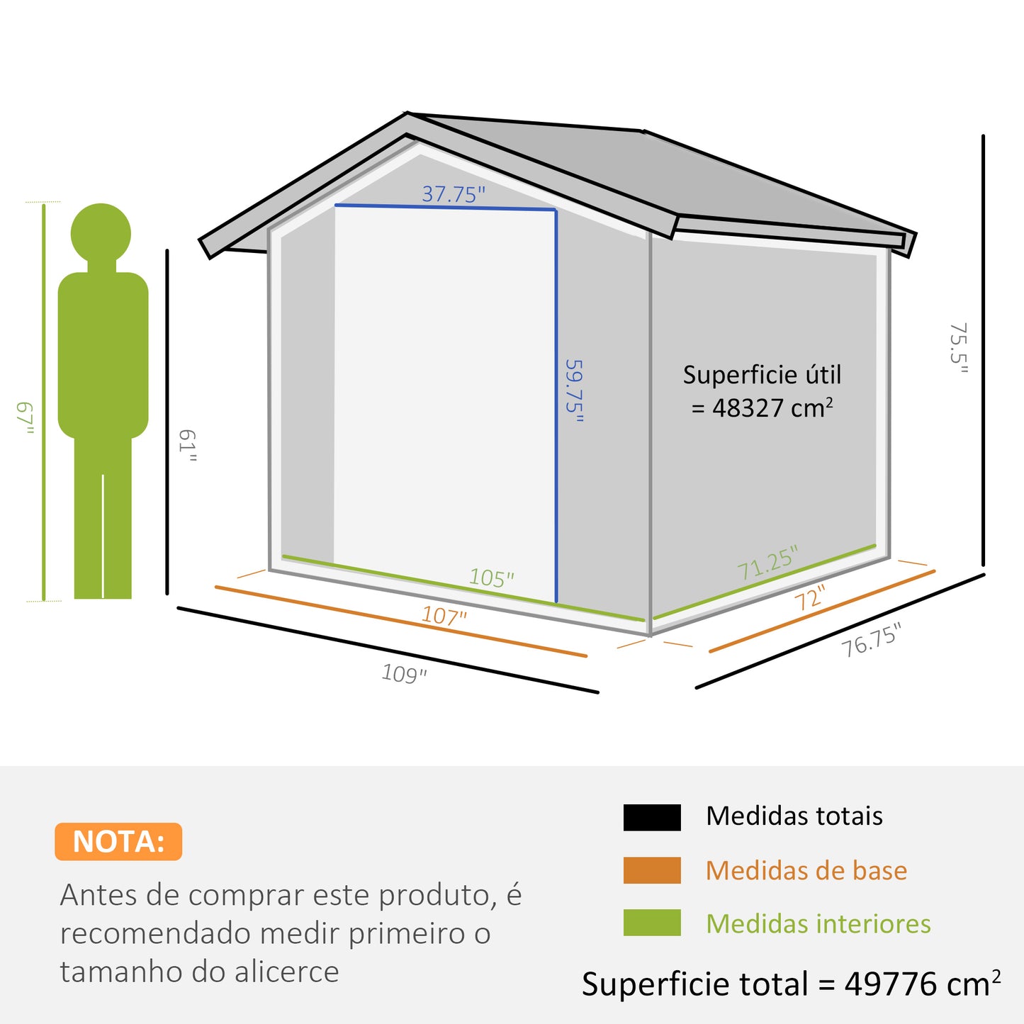 9.1' x 6.4' x 6.3' Garden Storage Shed w/Floor Foundation Outdoor Patio Yard Metal Tool Storage House w/ Double Doors Grey