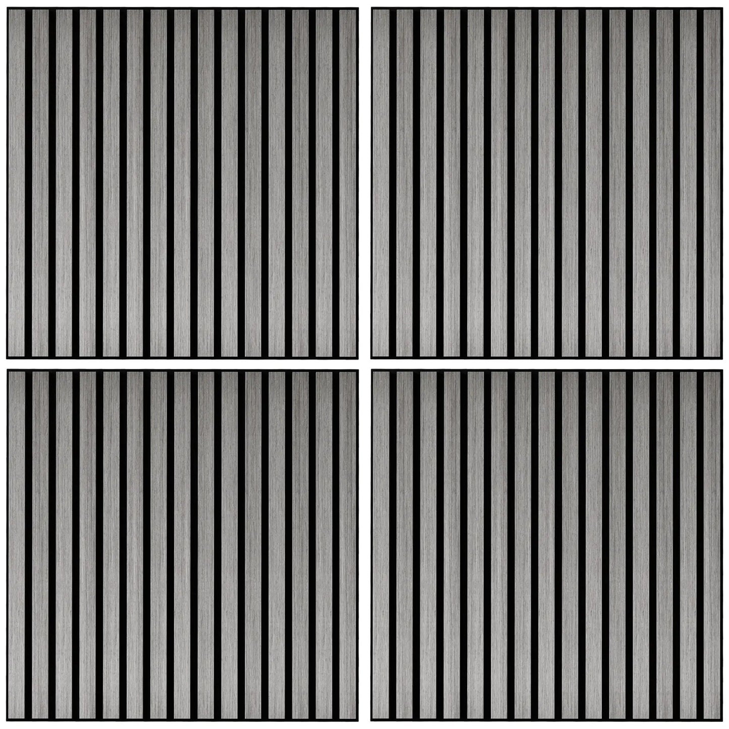 24"x24" Wood Panels Wall Decor,Sound Absorbing Slat Wall For Interior Wall Decor, in Grey