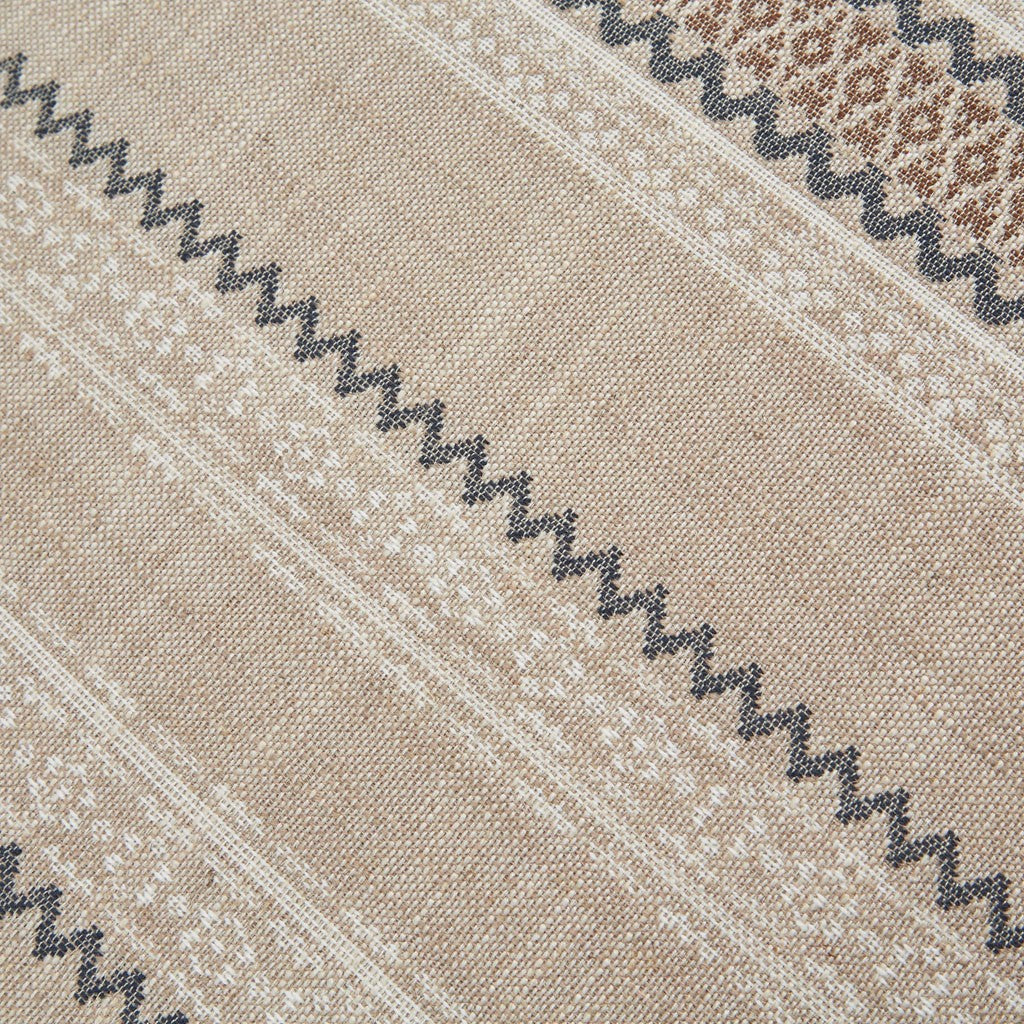 Neutral Patterned Farmhouse Storage Bench