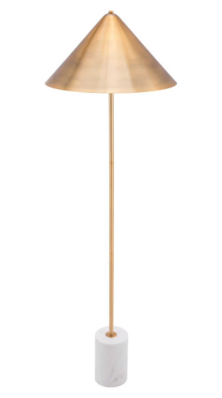 Bianca Floor Lamp Brass & White