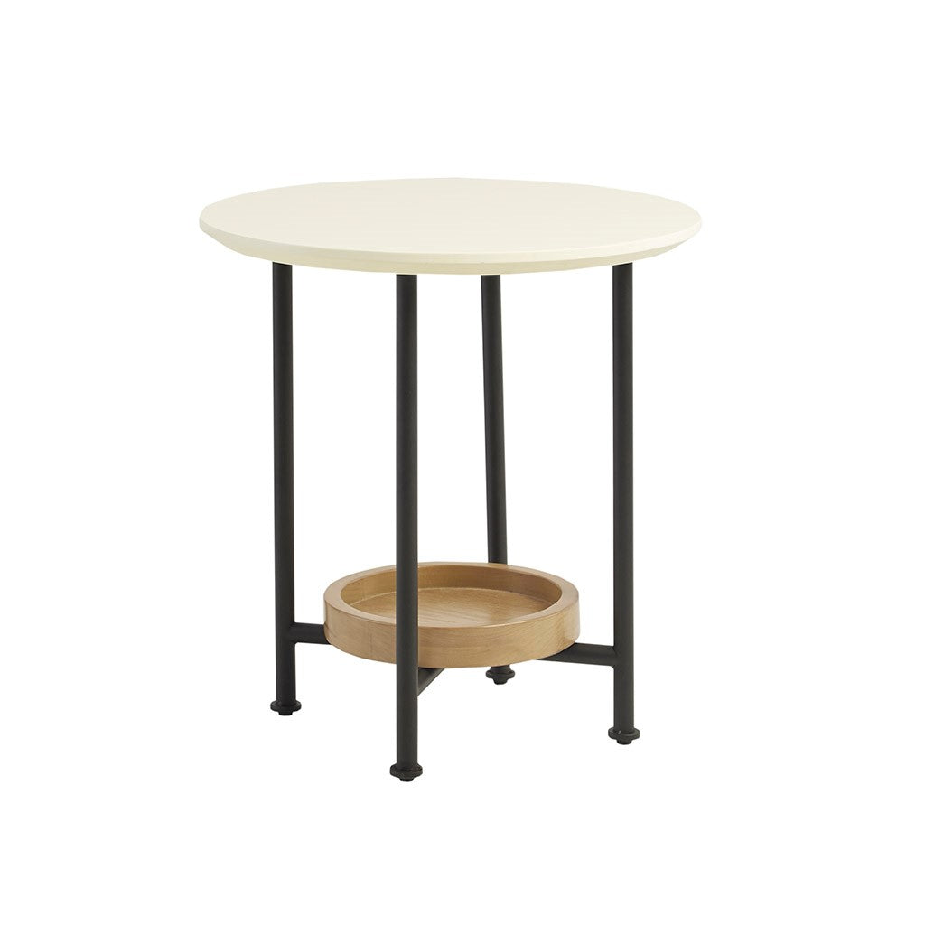 Contemporary Round White Side Table