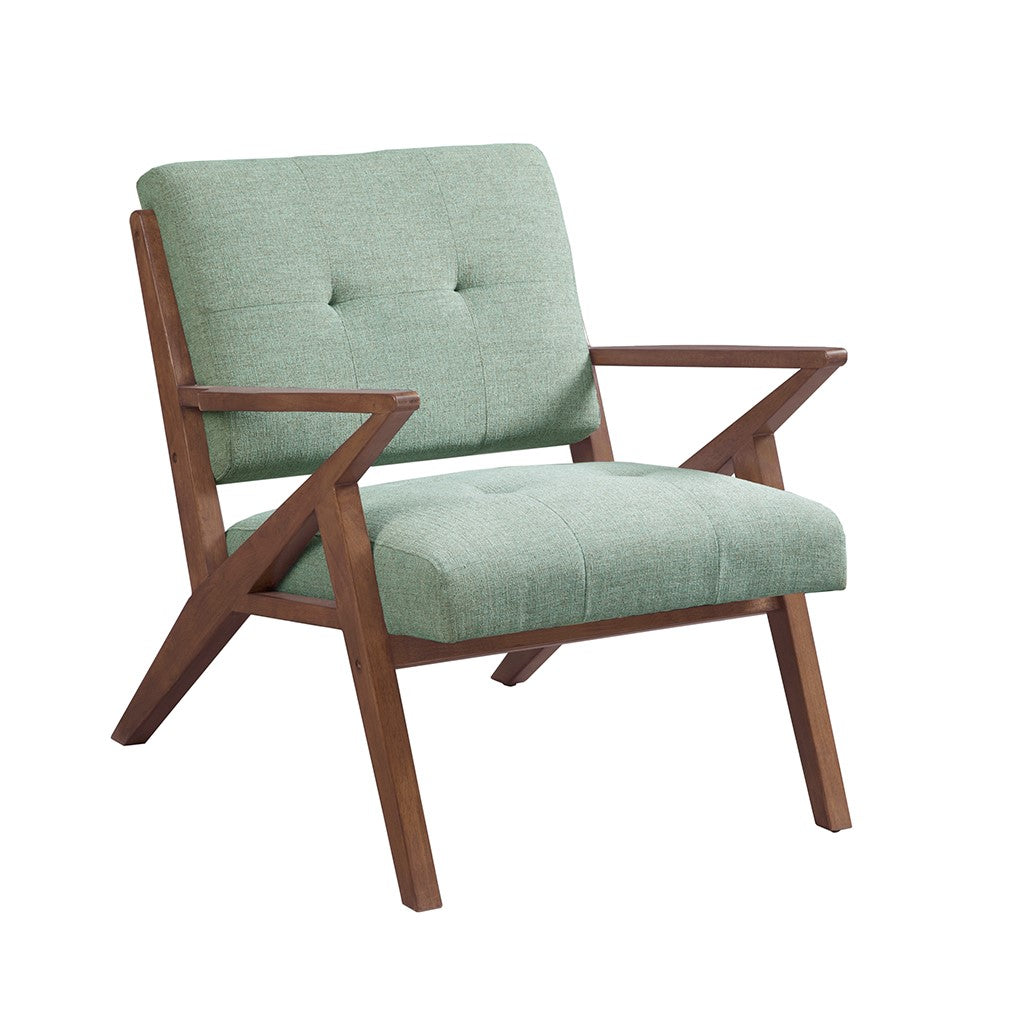 Modern Mid-Century Wood Lounge Chair, Seafoam Green