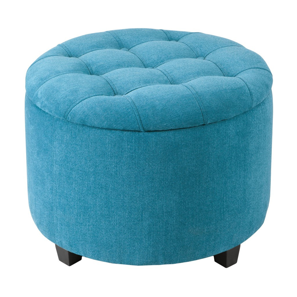 Storage Ottoman with Shoe Inserts, Blue