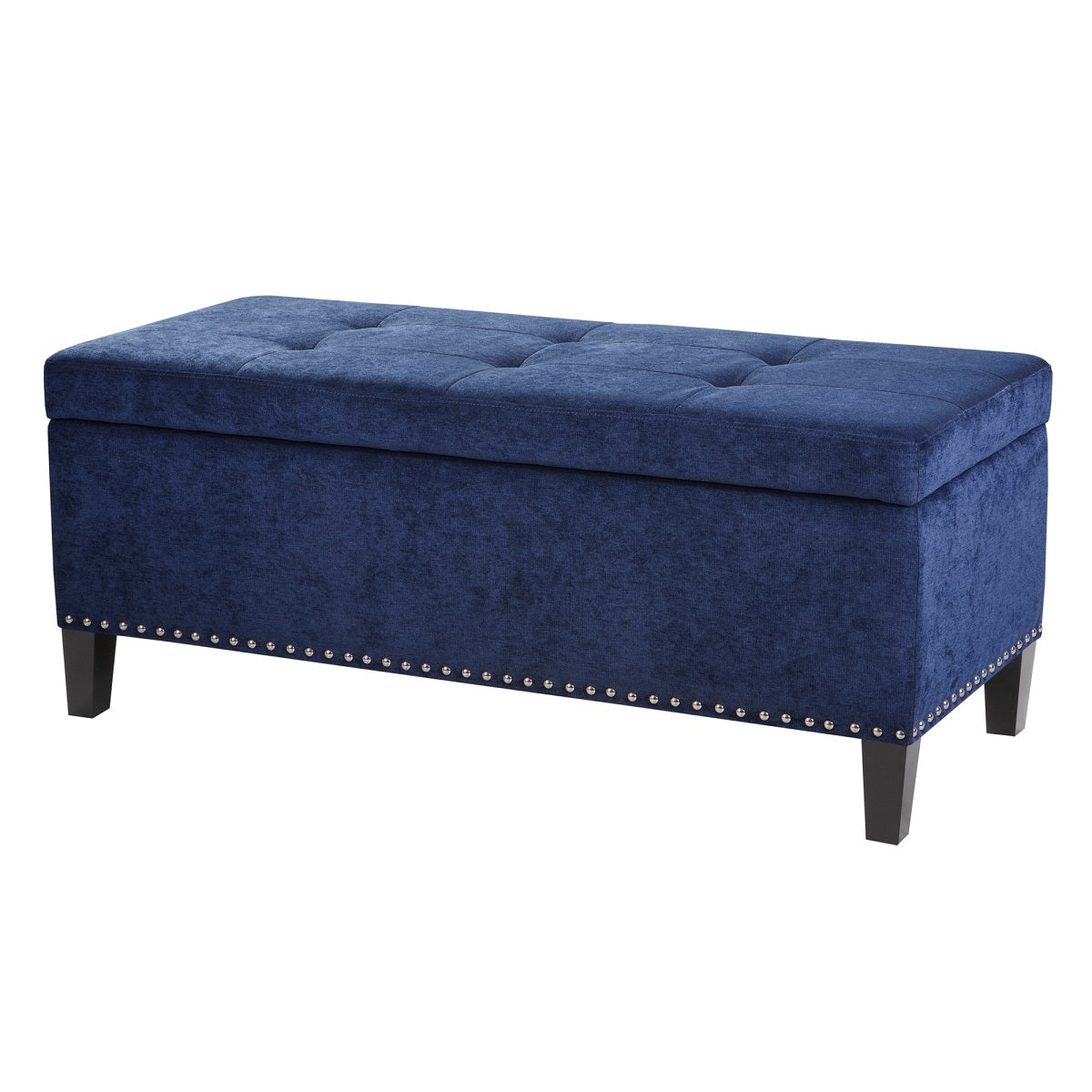 Upholstered Storage Bench, Blue