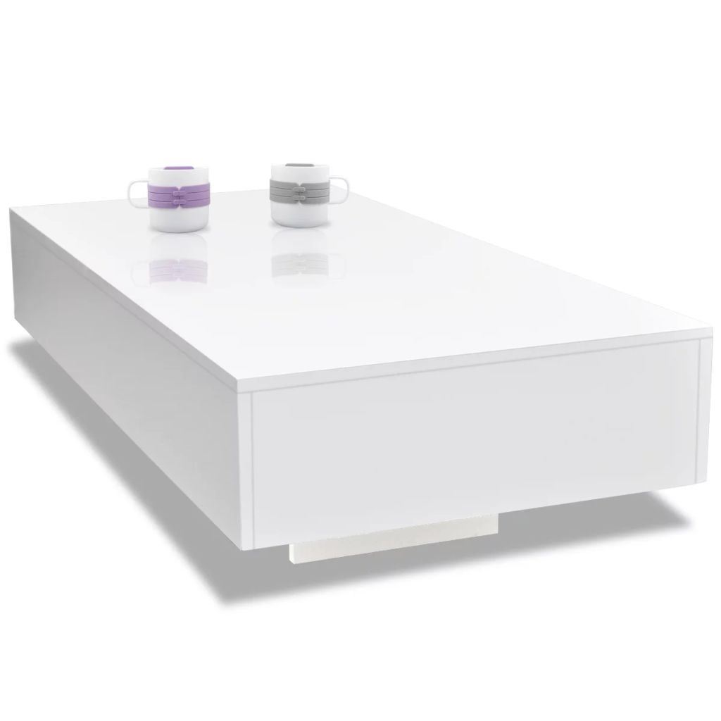 High Gloss Floating White Coffee Table