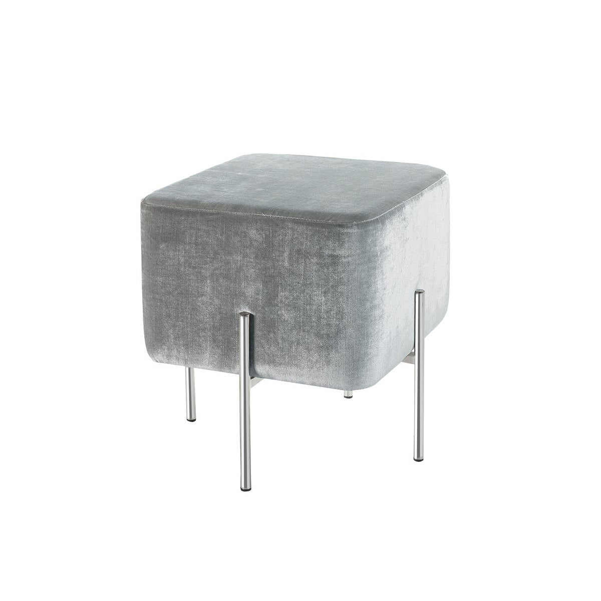 Grey Velvet Ottoman