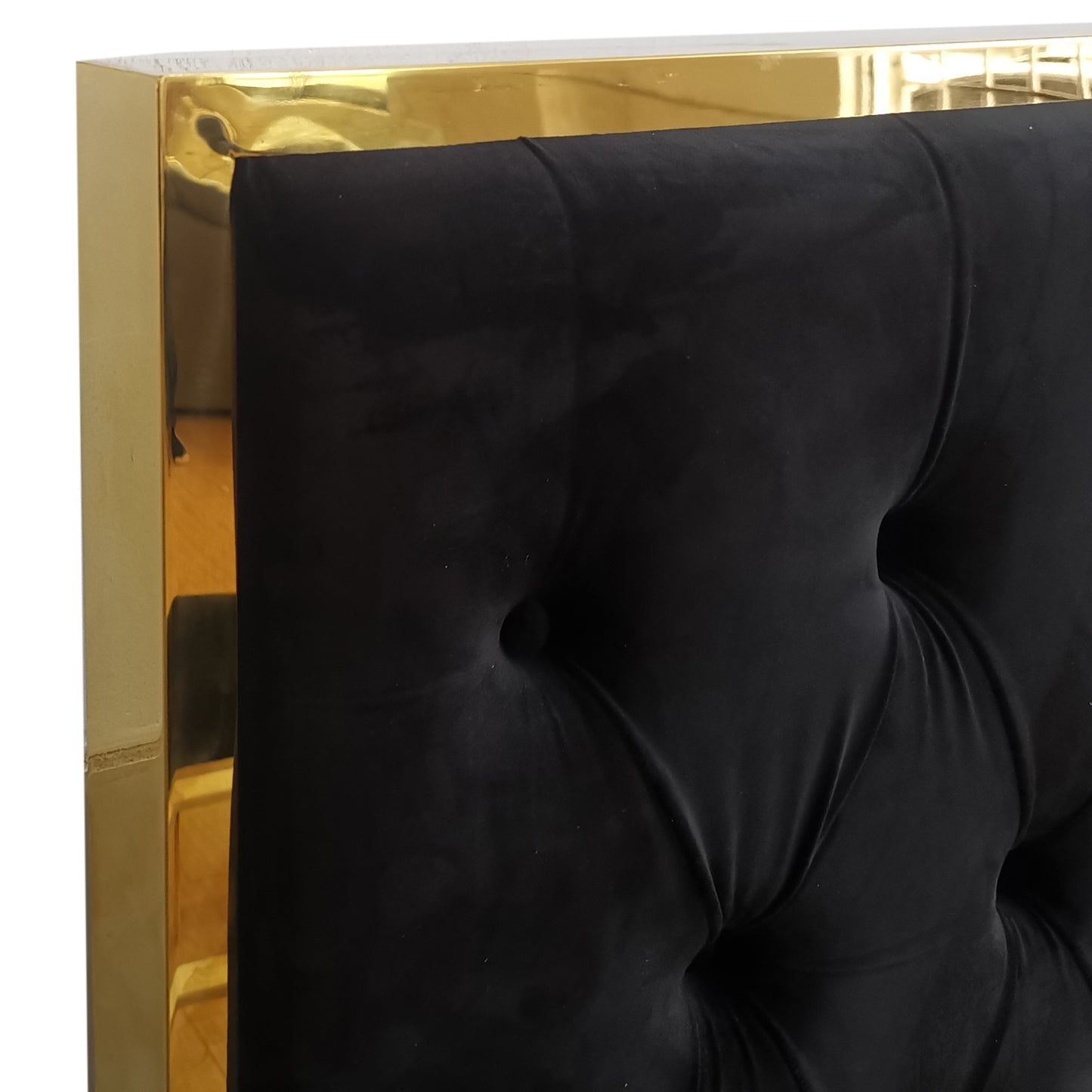 Lucille 78" King Bed in Black and Gold